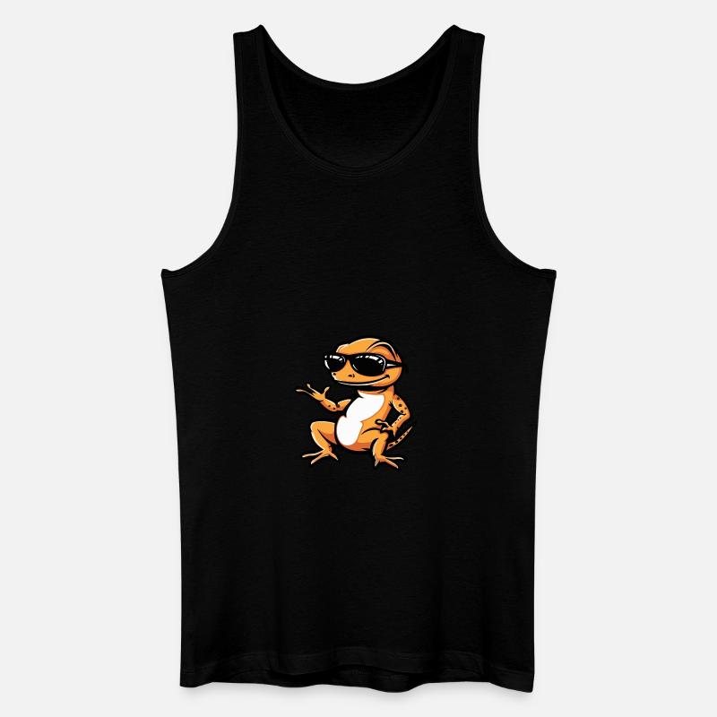 Echse Cool Tier - Männer Bio Tank Top - Schwarz