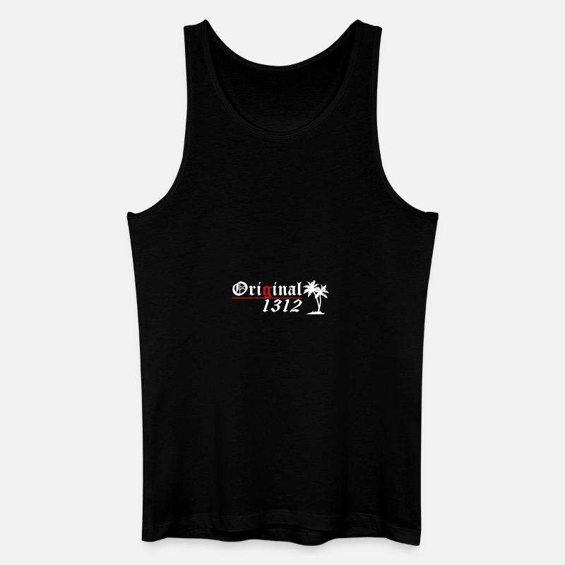 1312 logo white - Männer Bio Tank Top - Schwarz