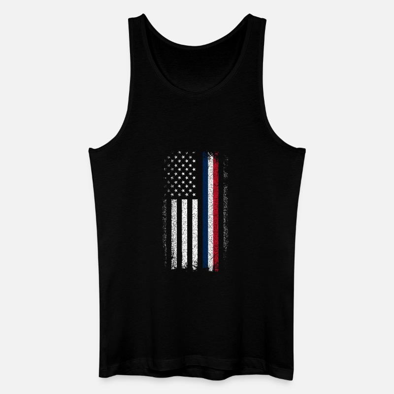 Drapeau en difficulté : Ligne bleue-rouge - Débardeur bio Homme - noir