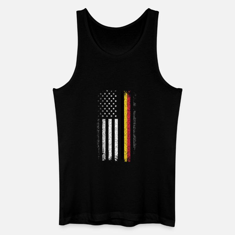 Distressed Flag Stripes Remix - Männer Bio Tank Top - Schwarz