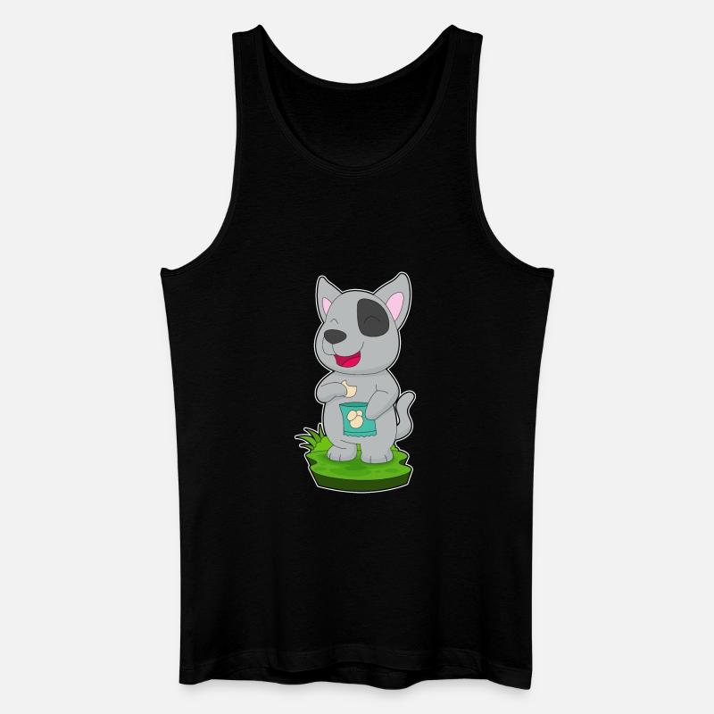 Hund Kartoffelchips - Männer Bio Tank Top - Schwarz
