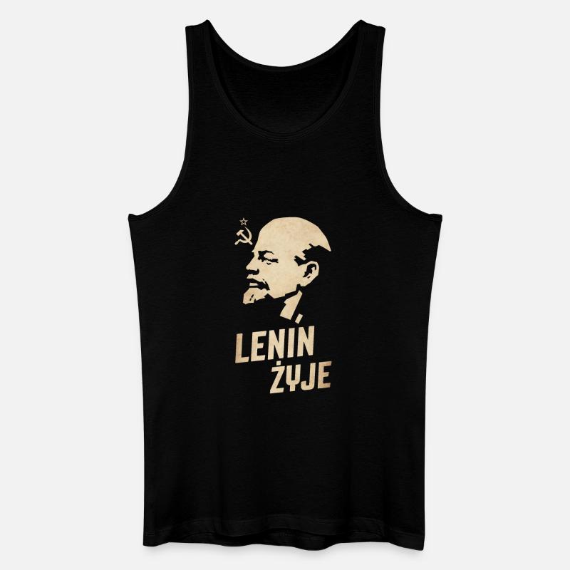 Lenin lebt - Männer Bio Tank Top - Schwarz