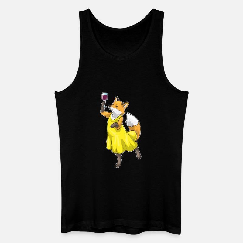 Fuchs Rotwein - Männer Bio Tank Top - Schwarz