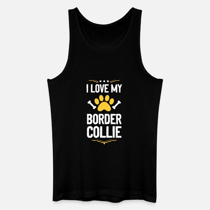 Ich liebe meinen Border Collie - Männer Bio Tank Top - Schwarz