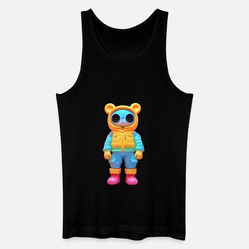 Maus 3D - Männer Bio Tank Top - Schwarz