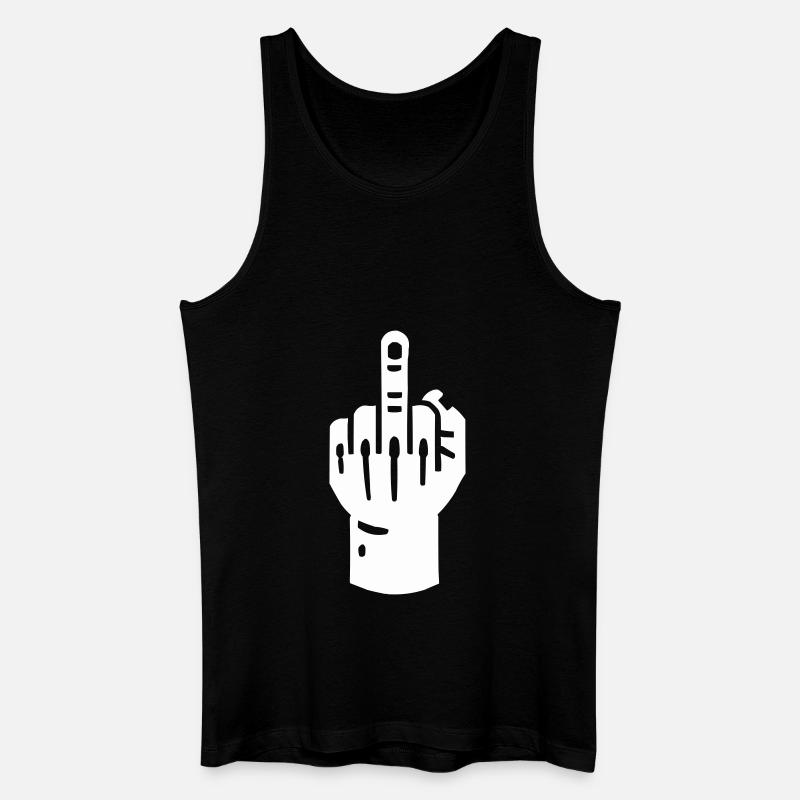 mittelfinger hand - Männer Bio Tank Top - Schwarz