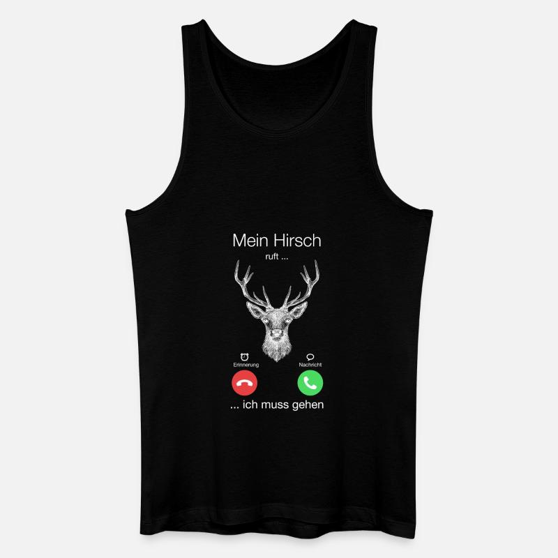 Geschenk Anruf Hirsch ruft - Männer Bio Tank Top - Schwarz