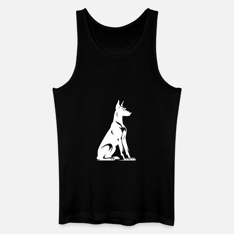 Schlichte Wachhund Dobermann Hunde Silhouette - Männer Bio Tank Top - Schwarz