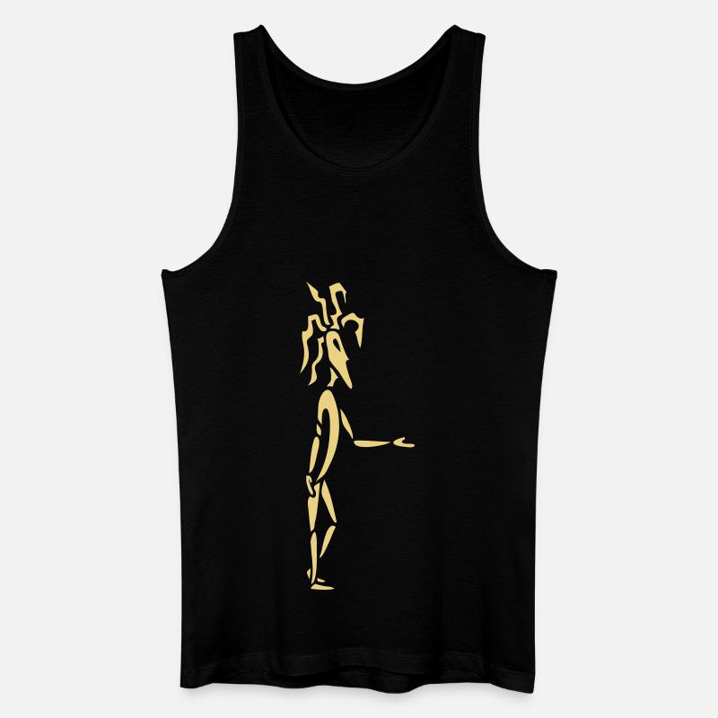 Mann mit Dreadlocks - Männer Bio Tank Top - Schwarz