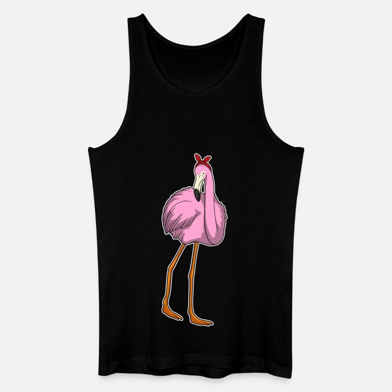 Flamingo Schleife - Männer Bio Tank Top - Schwarz