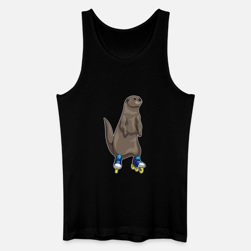 Otter Inline skating Inline skates - Männer Bio Tank Top - Schwarz