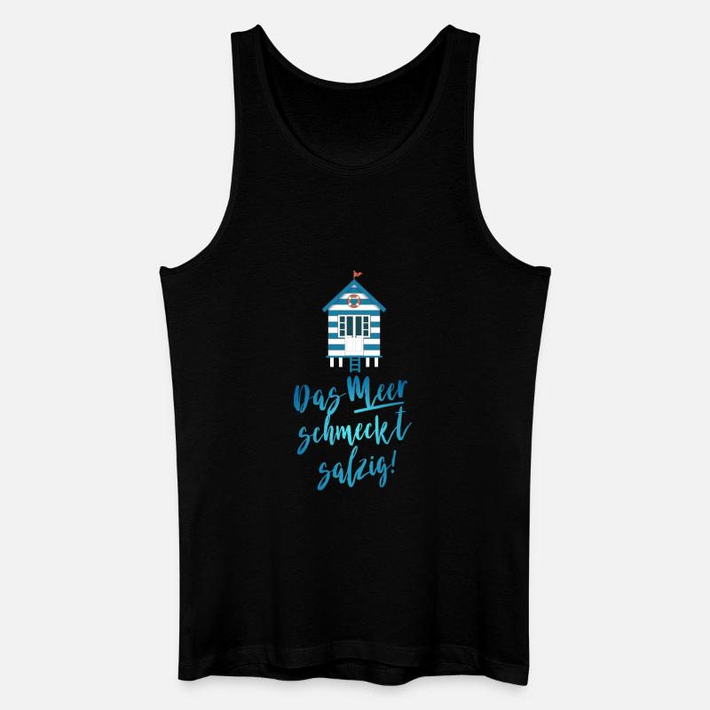 Das Meer schmeckt salzig - Männer Bio Tank Top - Schwarz