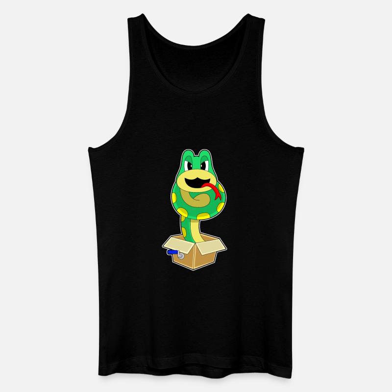 Schlange Karton - Männer Bio Tank Top - Schwarz