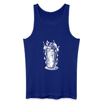 Comic Sprühdose mit Tropfen und Flammen - Männer Bio Tank Top - Königsblau - Vorne