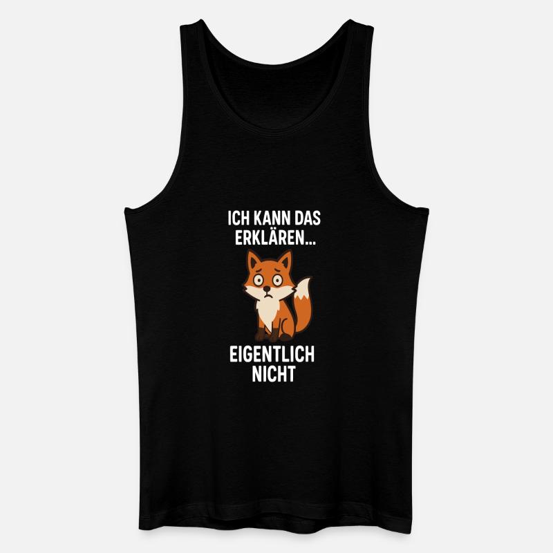 Fuchswitz: Erklären? Eigentlich Nein - Männer Bio Tank Top - Schwarz