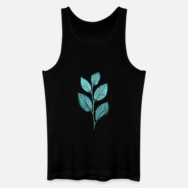 Blatt Ast / Blätter Buche Wald - Männer Bio Tank Top - Schwarz