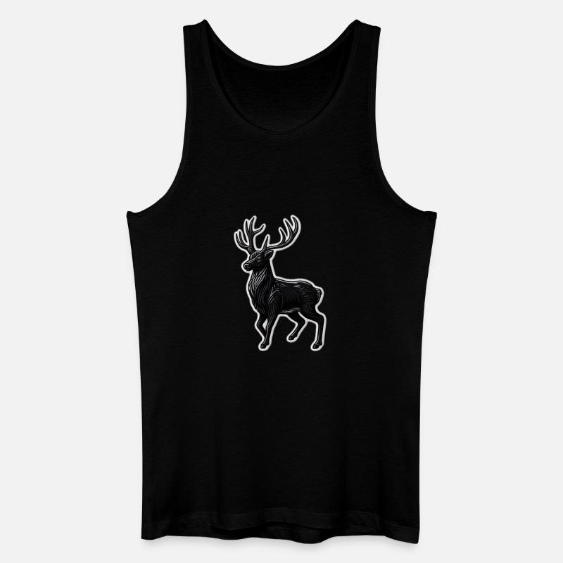Schwarzer Hirsch Geweih Patchmotiv - Männer Bio Tank Top - Schwarz