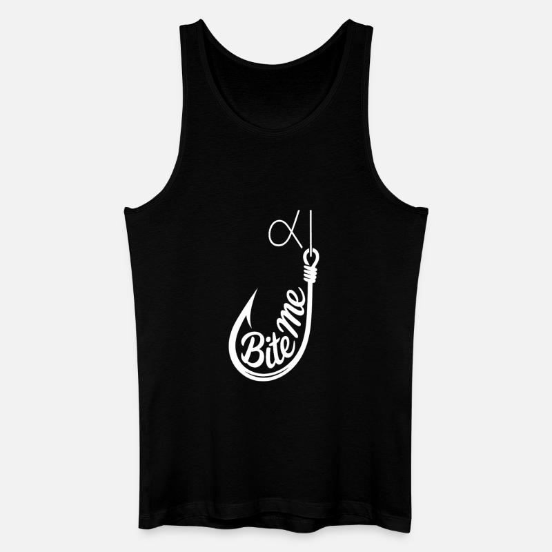 Bite Me Hook Grafik-Tee - Männer Bio Tank Top - Schwarz