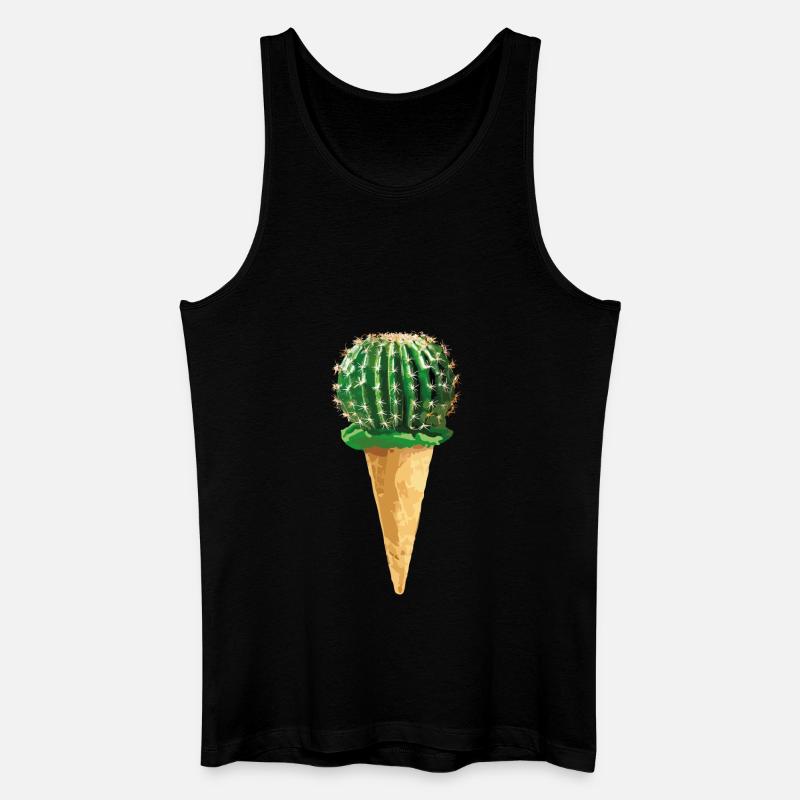 Kaktus mit Eiscreme - Männer Bio Tank Top - Schwarz