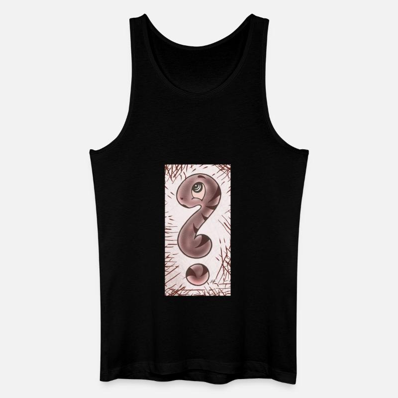 Fragezeichen Schlange braun schmal - Männer Bio Tank Top - Schwarz