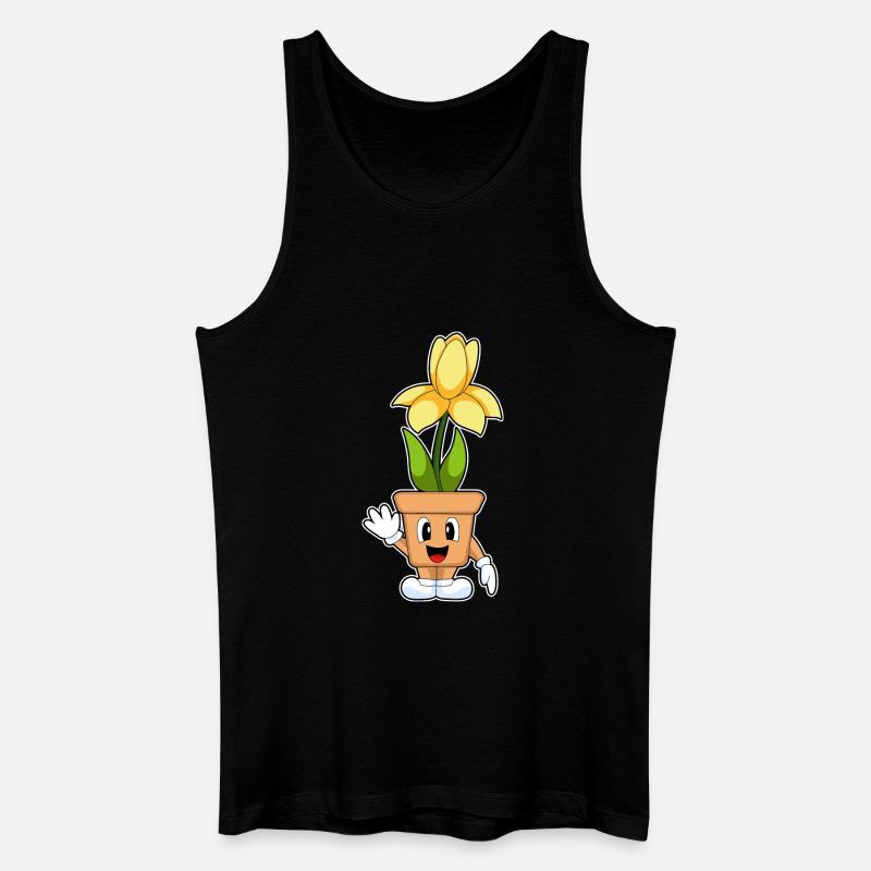 Blumentopf Narzisse Blumen - Männer Bio Tank Top - Schwarz