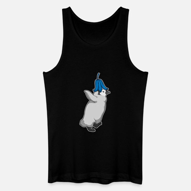 Pinguin Glockenblume Blumen - Männer Bio Tank Top - Schwarz