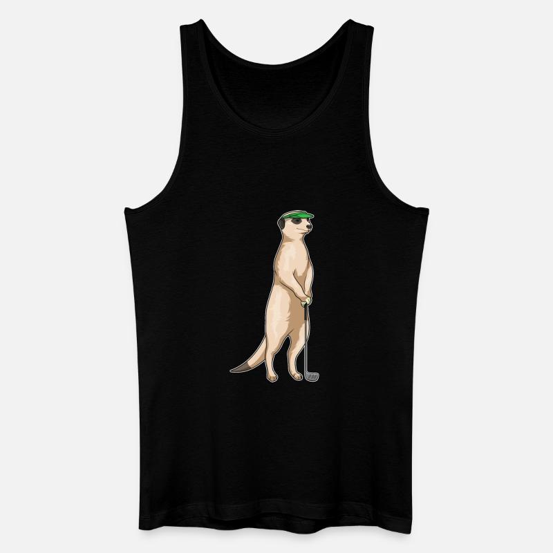 Erdmännchen Golf Golfschläger - Männer Bio Tank Top - Schwarz