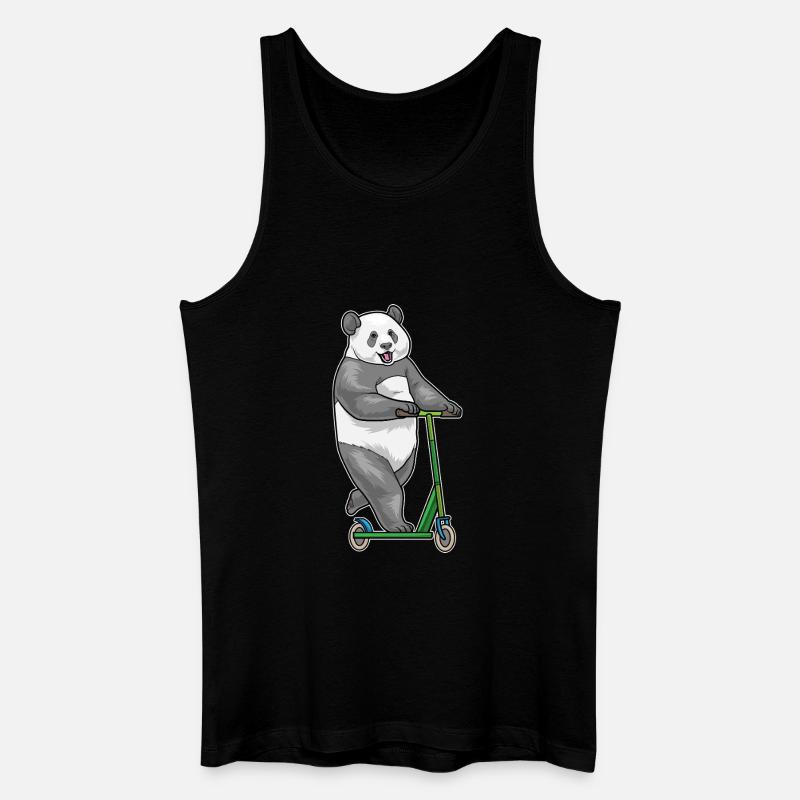 Panda Tretroller - Männer Bio Tank Top - Schwarz
