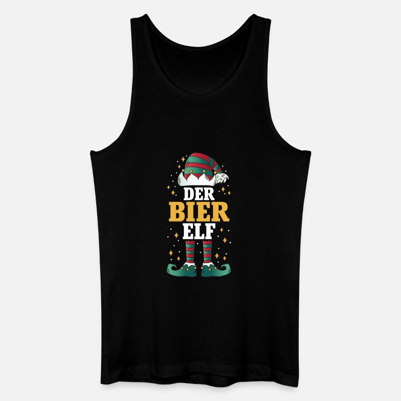 Weihnachten Der Bier Elf - Männer Bio Tank Top - Schwarz
