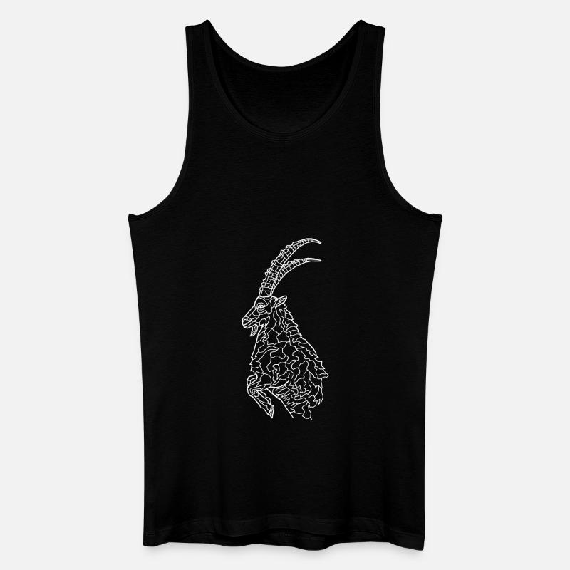 Steinbock weiß - Männer Bio Tank Top - Schwarz