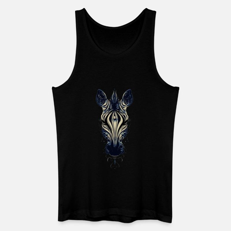 Zebra Kunst - Männer Bio Tank Top - Schwarz