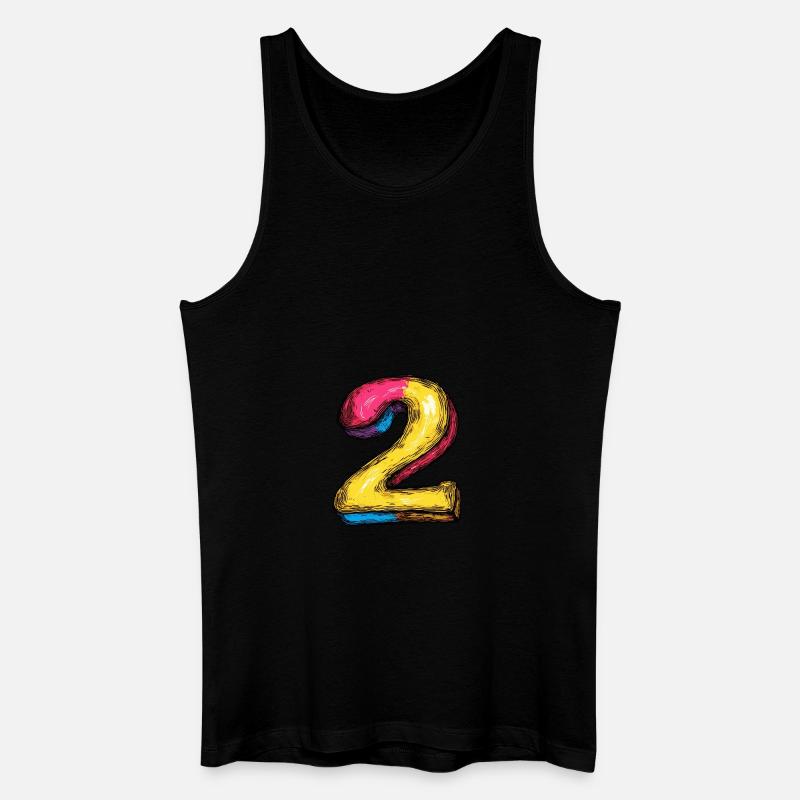 2 Zahl Comic - Männer Bio Tank Top - Schwarz