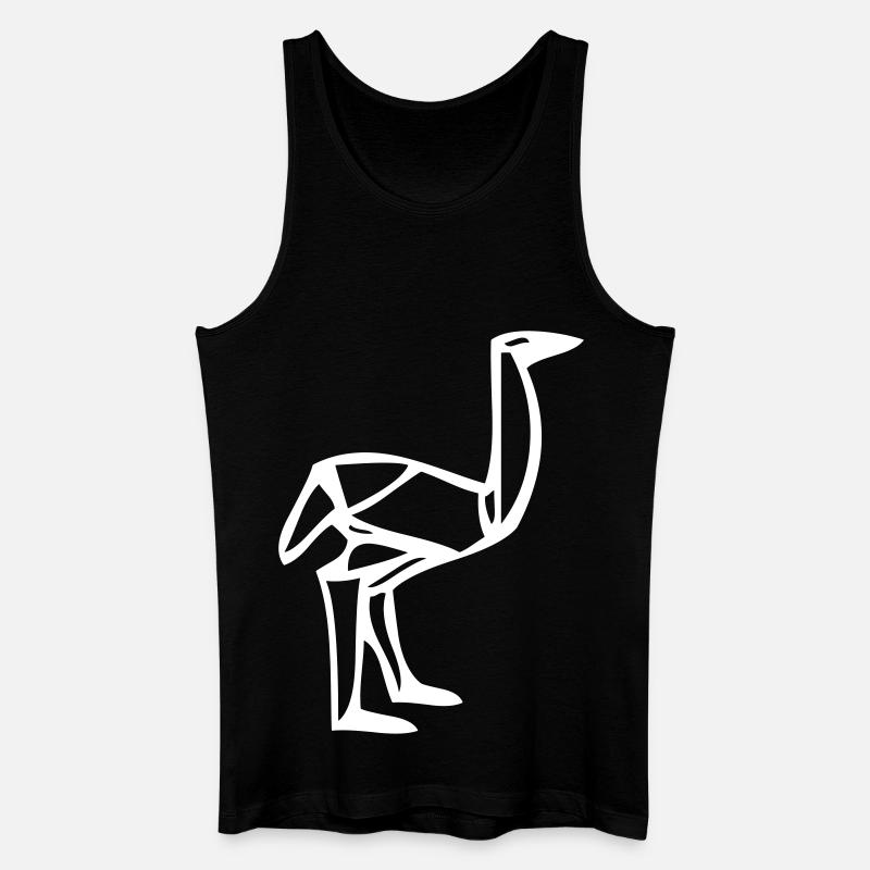 Vogel Strauss - Origami - Männer Bio Tank Top - Schwarz