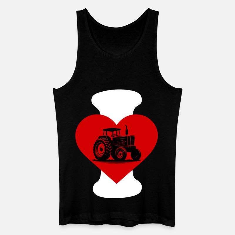 I love Traktor - Männer Bio Tank Top - Schwarz