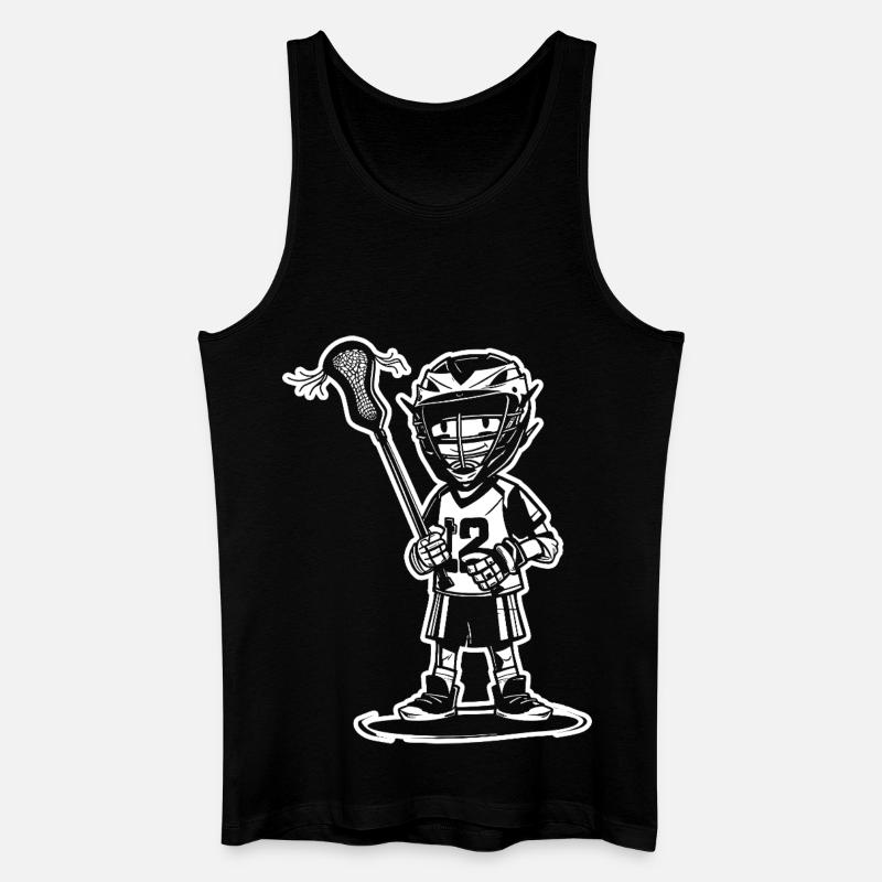 Lacrosse Junge Cartoon Stil - Männer Bio Tank Top - Schwarz