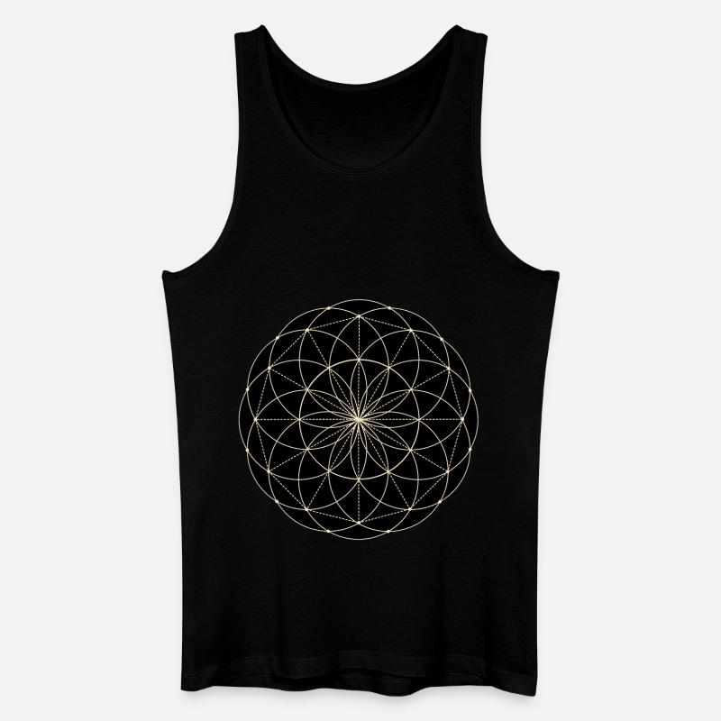 Heilige Geometrie Blume - Männer Bio Tank Top - Schwarz