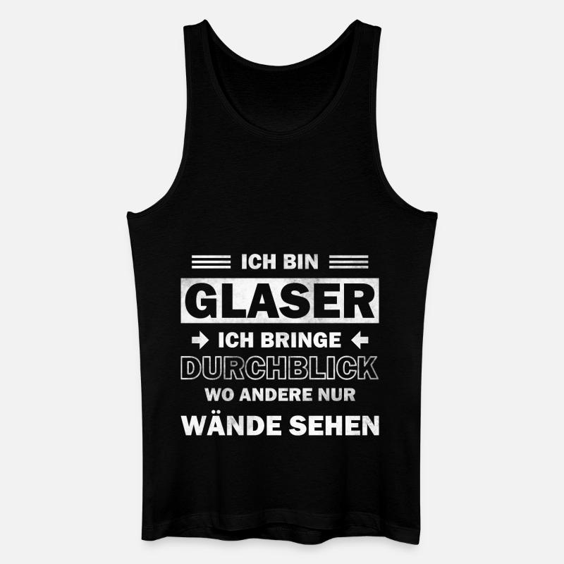 Glaser - Ich bringe Durchblick - Männer Bio Tank Top - Schwarz