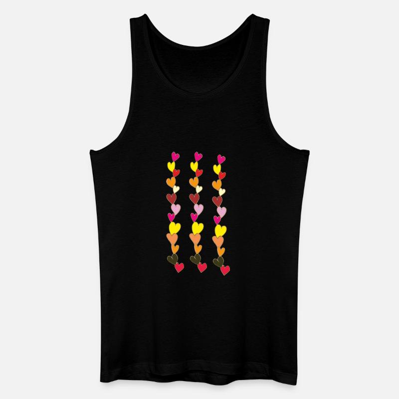 herzenketten bunt 2 - Männer Bio Tank Top - Schwarz