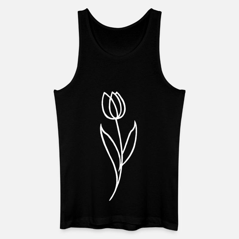 Skizze einer weißen Blume - Männer Bio Tank Top - Schwarz