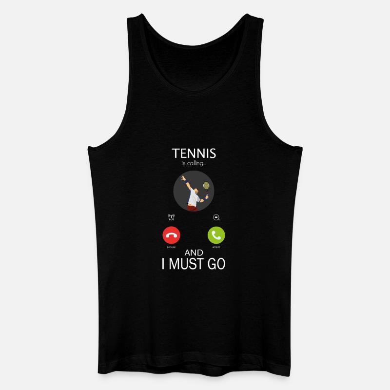 Tennis is calling - Männer Bio Tank Top - Schwarz