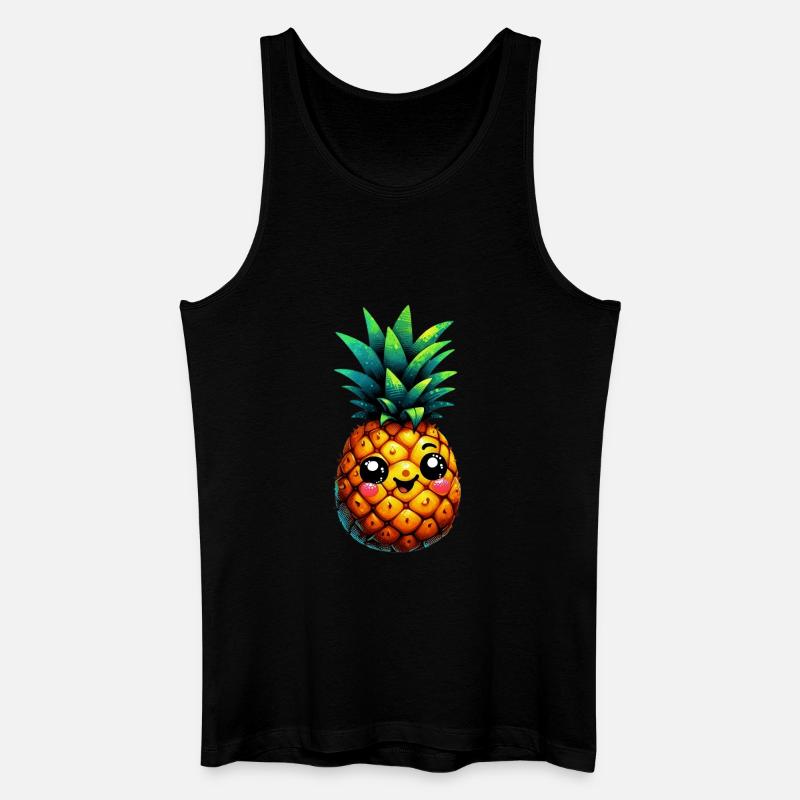 Ananas - Männer Bio Tank Top - Schwarz