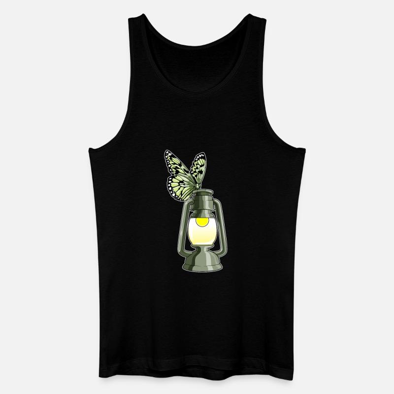 Schmetterling Laterne - Männer Bio Tank Top - Schwarz