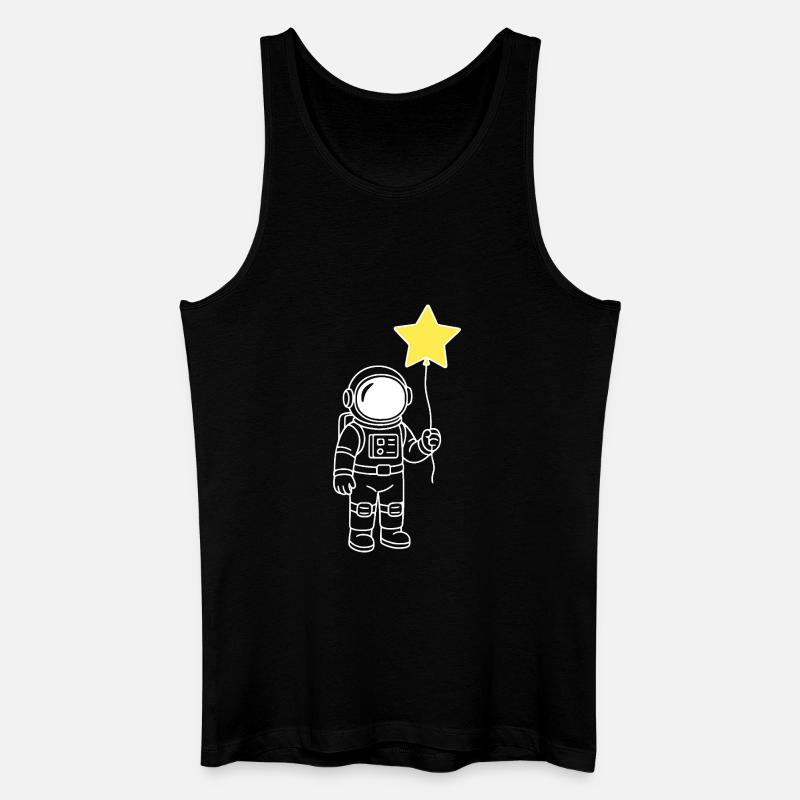 Astronaut mit Stern-Ballon – Space Artwork - Männer Bio Tank Top - Schwarz