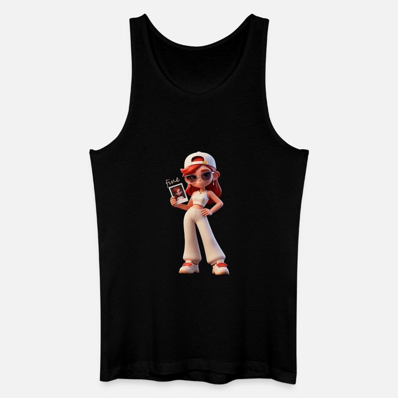 Selfie-Stil Trendheldin - Männer Bio Tank Top - Schwarz