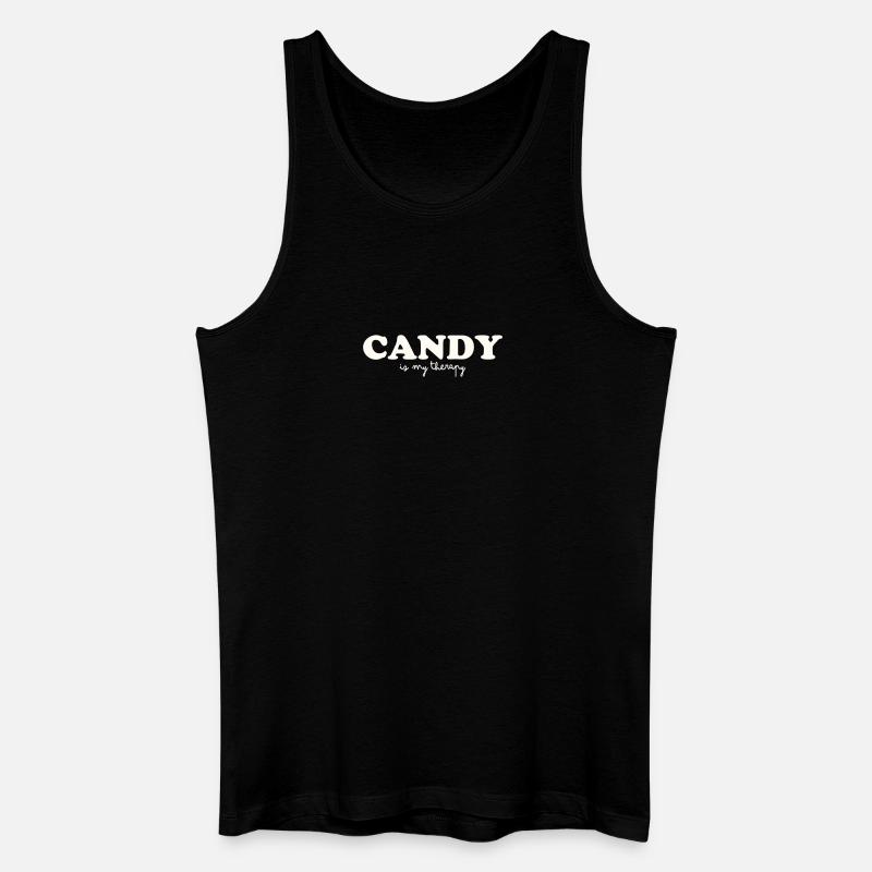 CANDY IS MY THERAPY - Männer Bio Tank Top - Schwarz