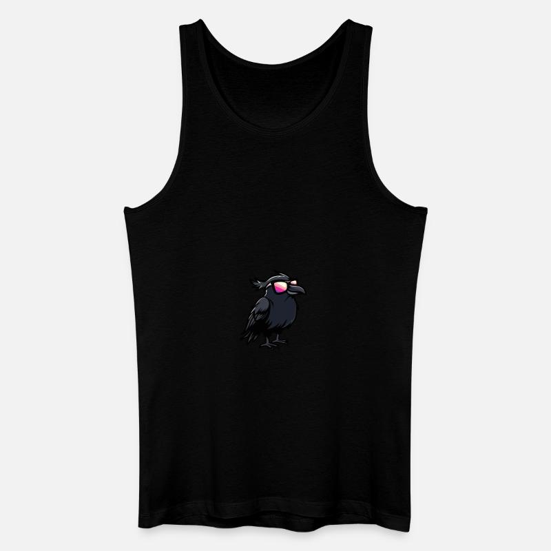 Rabe Krähe Cool Tier - Männer Bio Tank Top - Schwarz