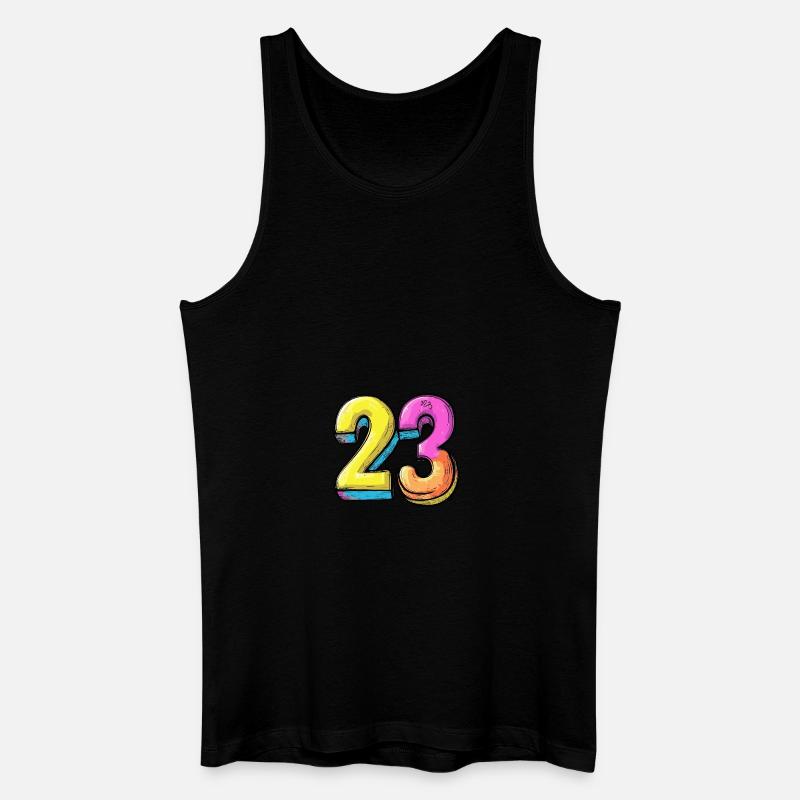 23 Zahl Comic - Männer Bio Tank Top - Schwarz