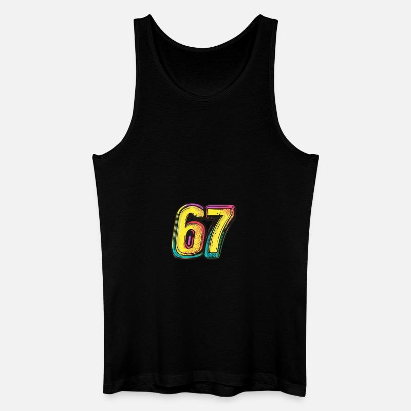 67 Zahl Comic - Männer Bio Tank Top - Schwarz