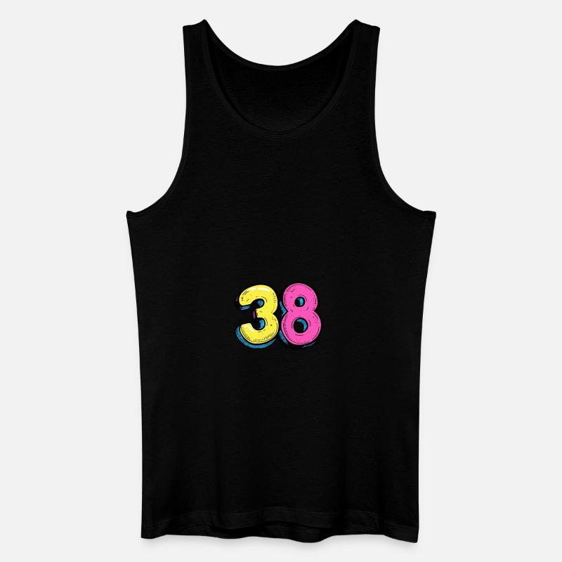 38 Zahl Comic - Männer Bio Tank Top - Schwarz