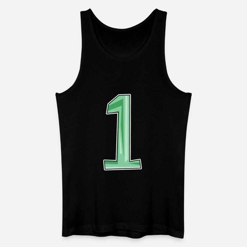 1 grün - Männer Bio Tank Top - Schwarz